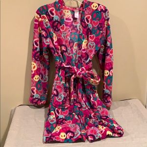 Girls XL (14-16) Pink Hooded Robe